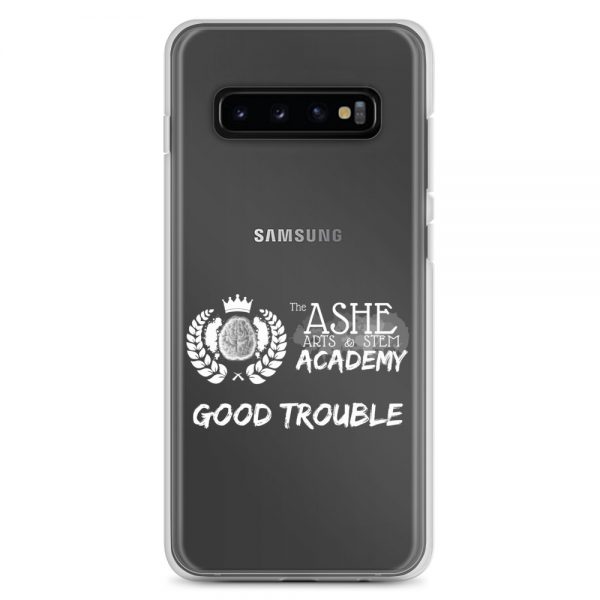 Samsung Galaxy S10+ White Good Trouble Clear Phone Case on S10+ The Ashe Academy Store