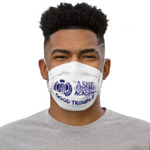Man wearing White Face Mask Front View The Ashe Academy Store