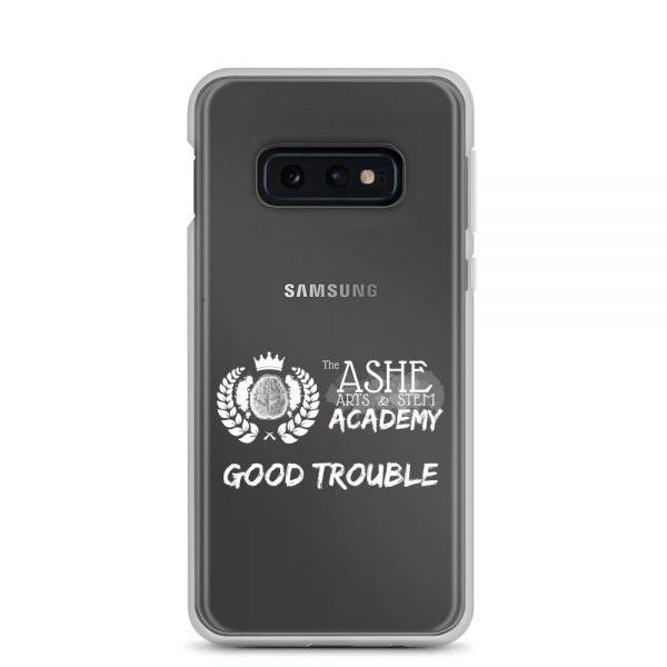 Samsung Galaxy S10e White Good Trouble Clear Phone Case on phone S10e The Ashe Academy Store