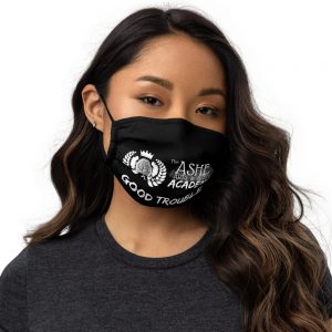 Woman wearing Black Face Mask Front View The Ashe Academy Store