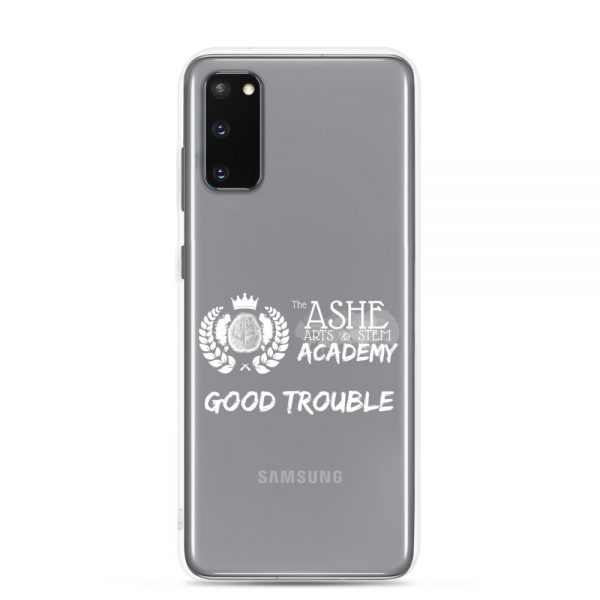 Samsung Galaxy S20 White Good Trouble Clear Phone Case on S20 The Ashe Academy Store