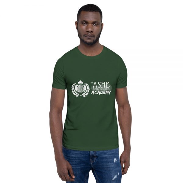Man wearing Forest short sleeve Social Distancing T-Shirt front view The Ashe Academy Store