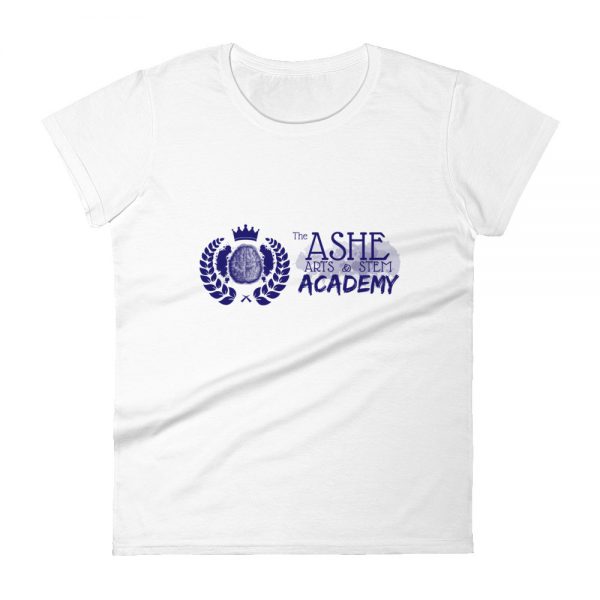 Women's White front view short sleeve Social Distancing T-Shirt The Ashe Academy Store