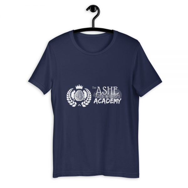 Men's Navy short sleeve Social Distancing T-Shirt on hanger The Ashe Academy Store